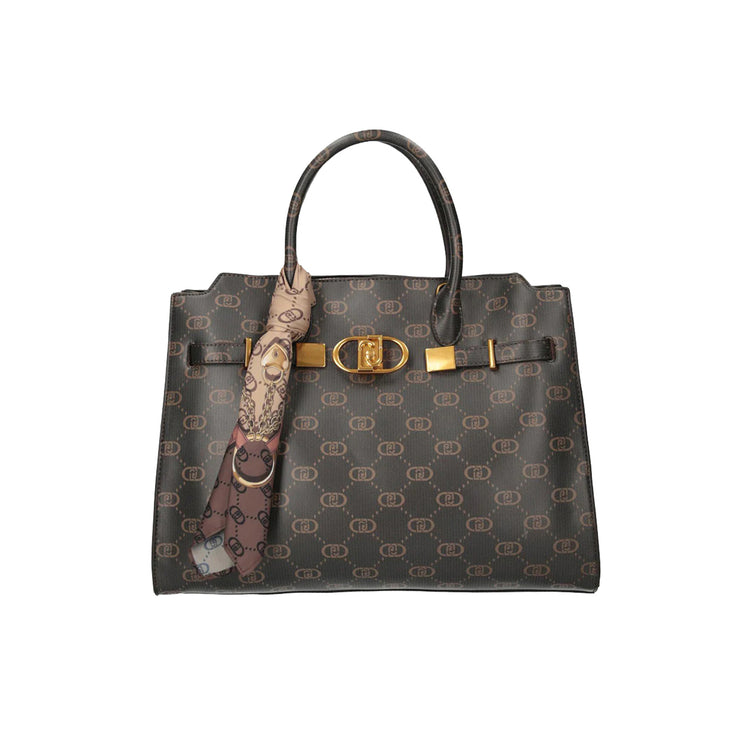 Borsa Donna con foulard removibile e logo all over