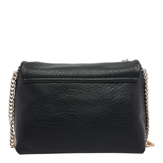 Borsa a tracolla media con catena Nero retro