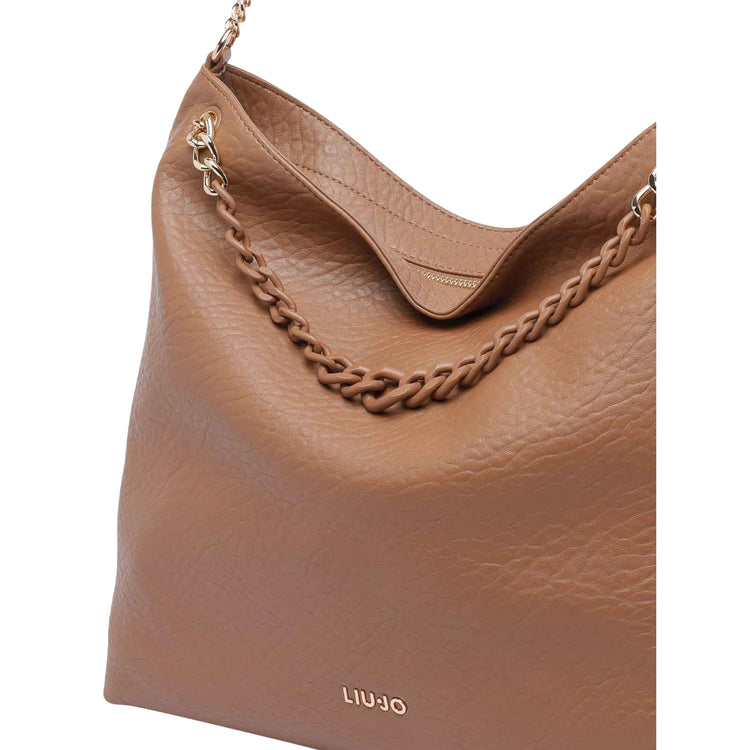 Borsa monospalla Donna con catena marrone dettaglio