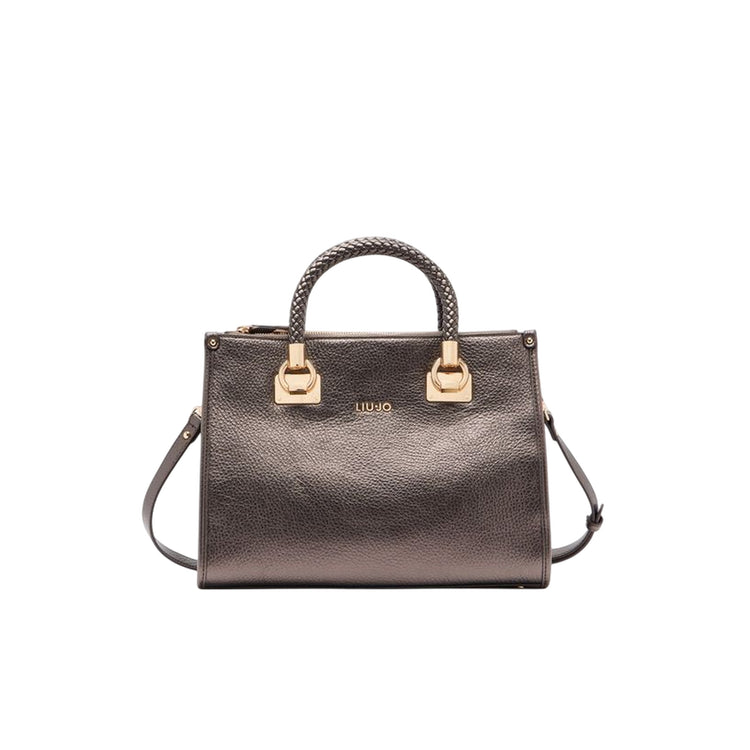 Borsa Donna satchel media con manici intrecciati