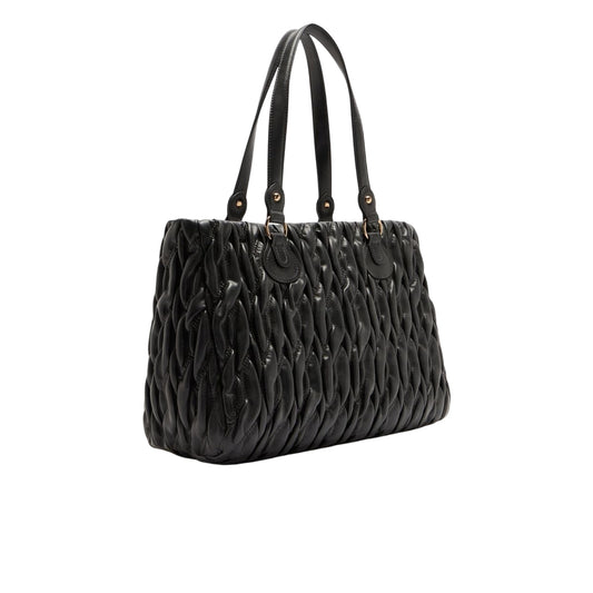 Shopping bag Donna media matelassé Nero retro