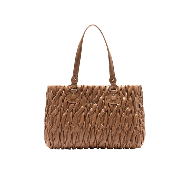 Shopping bag Donna media matelassé Marrone