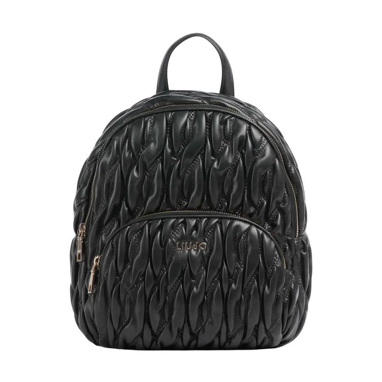 Zaino Donna matelassé intrecciato nero