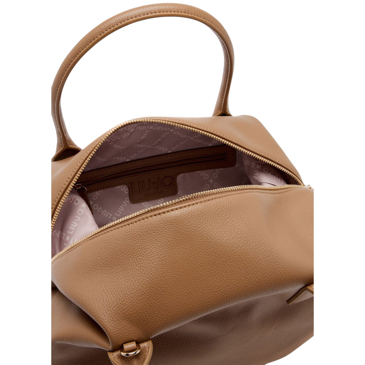 Borsa grande a bauletto con charm Marrone interno