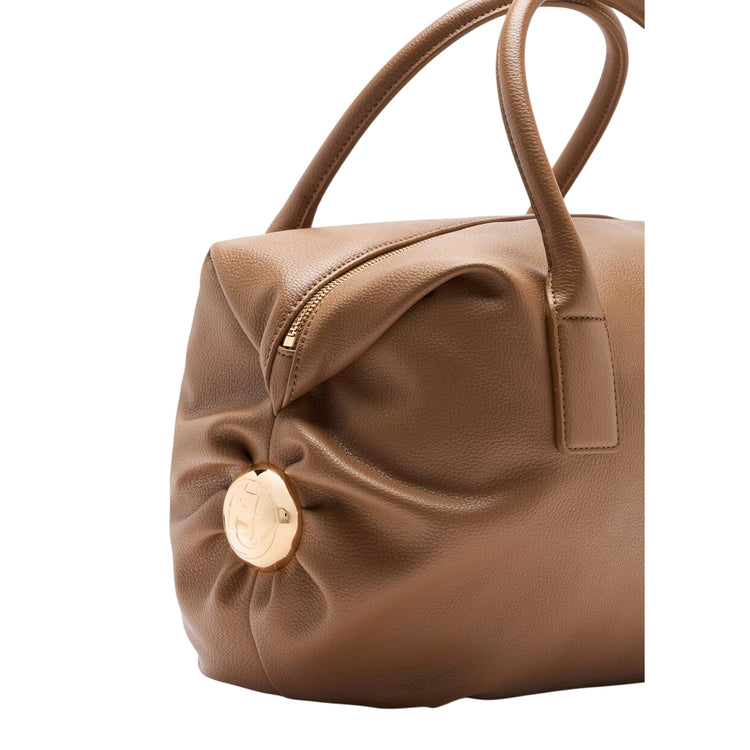 Borsa grande a bauletto con charm Marrone dettaglio