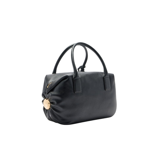 Borsa grande a bauletto con charm Nero retro