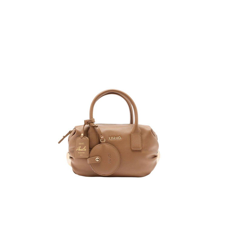 Borsa a mano piccola con charm Marrone