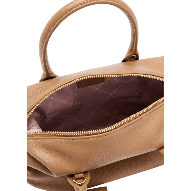 Borsa a mano piccola con charm Marrone interno