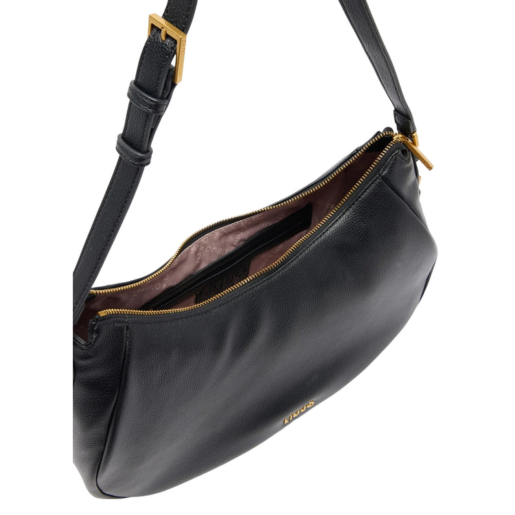 Borsa Donna Hobo media a mezzaluna Nero