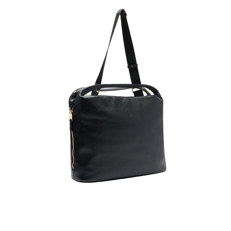 Borsa Donna hobo grande con tracolla Nero retro