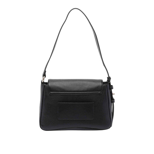 Borsa monospalla nera Donna con charm dorato retro