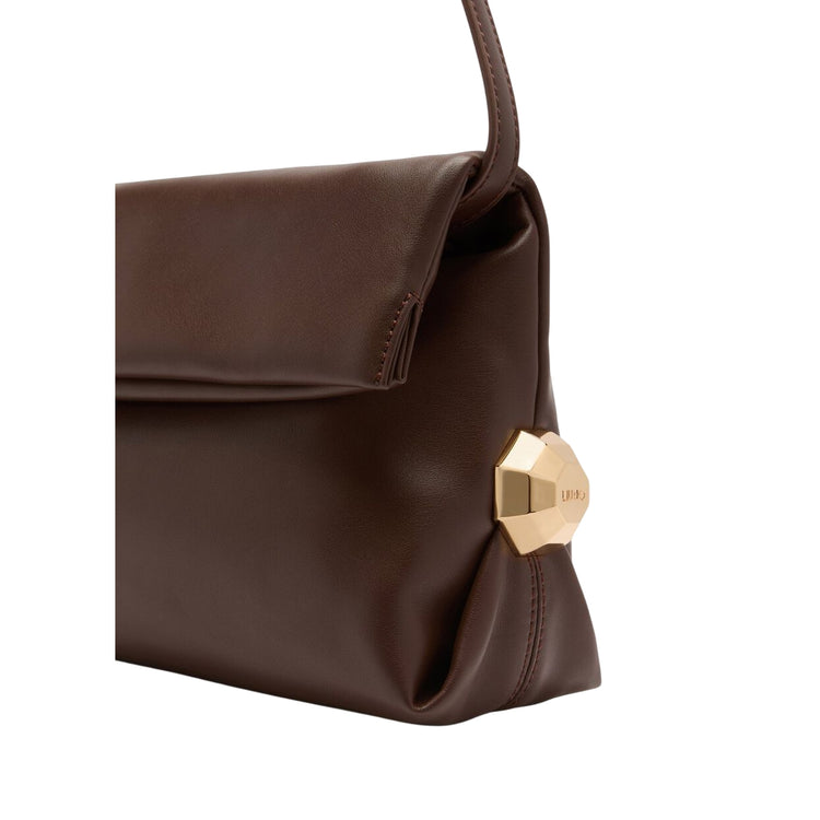 Borsa a spalla media da Donna Marrone dettaglio laterale
