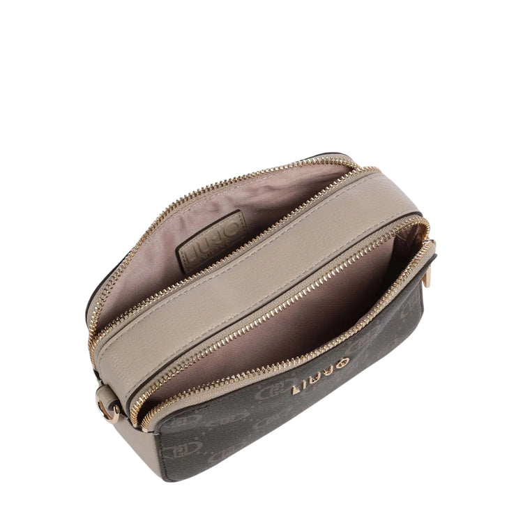 Mini Borsa a tracolla con logo all over interno