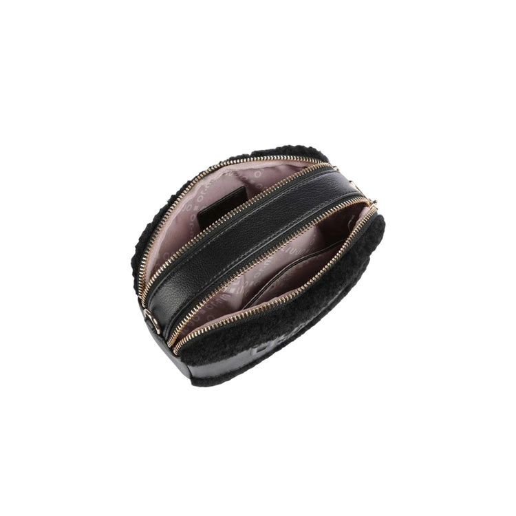 Borsa Donna a tracolla piccola in teddy nero interno