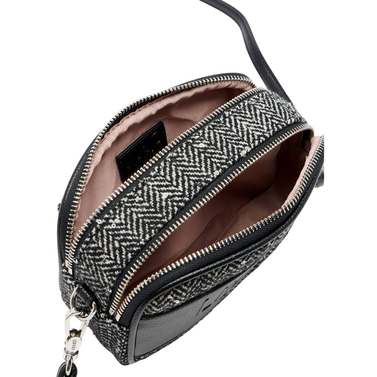 Borsa Donna a tracolla piccola chevron con paillettes interno