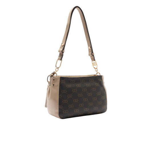 Borsa a spalla media monogram retro