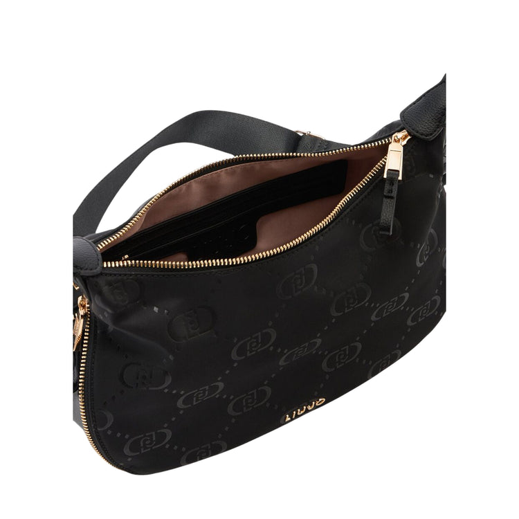 Borsa hobo media da donna in nylon logato interno