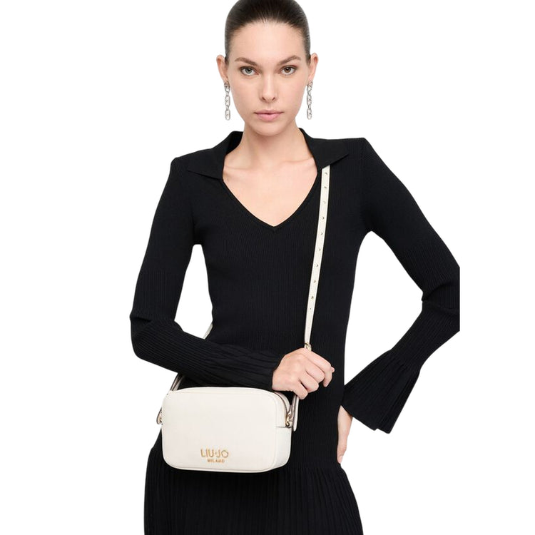 Borsa a tracolla piccola Donna Bianco su modella