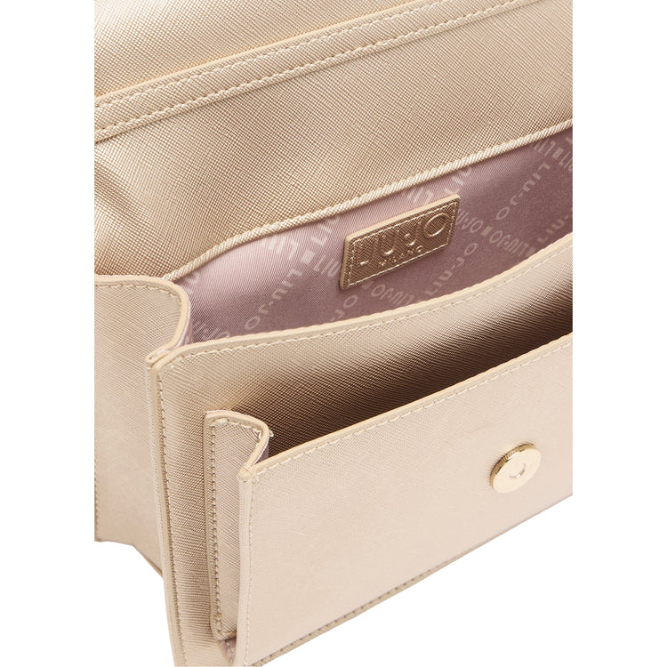 Borsa a tracolla Donna con logo in rilievo Oro interno