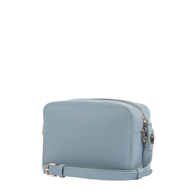 Borsa a tracolla Donna con logo a rilievo Azzurro retro