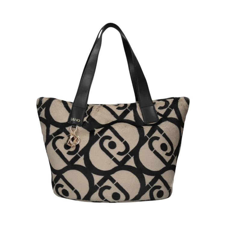 Borsa Hobo grande con logo all over