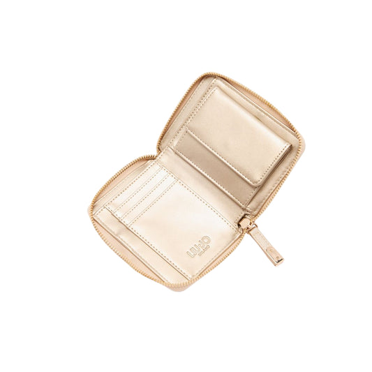 Portafoglio piccolo Donna con logo a rilievo Oro interno