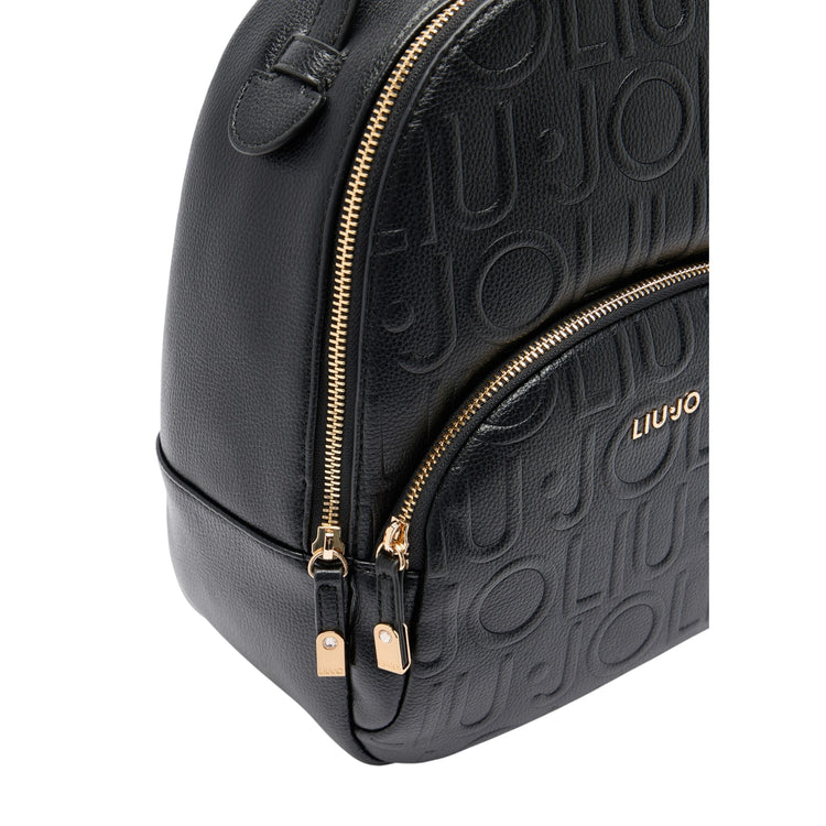 Zaino medio Donna con logo a rilievo Nero