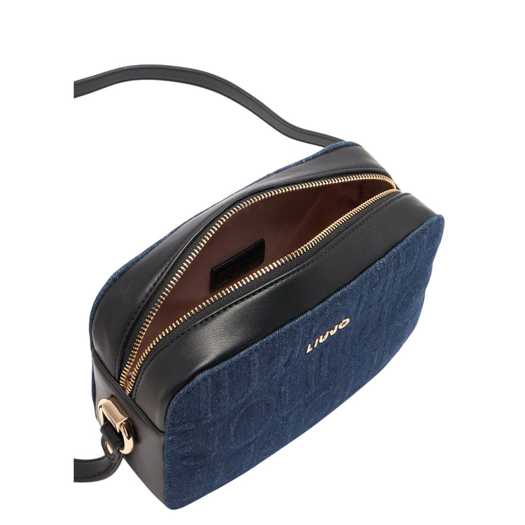 Borsa a tracolla media da donna in denim interno
