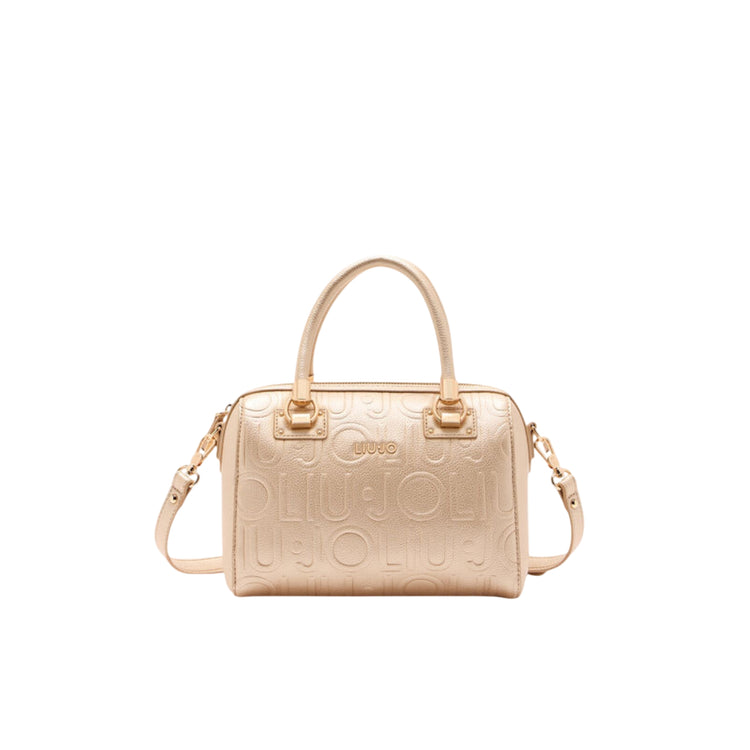 Borsa a bauletto piccola con logo all over