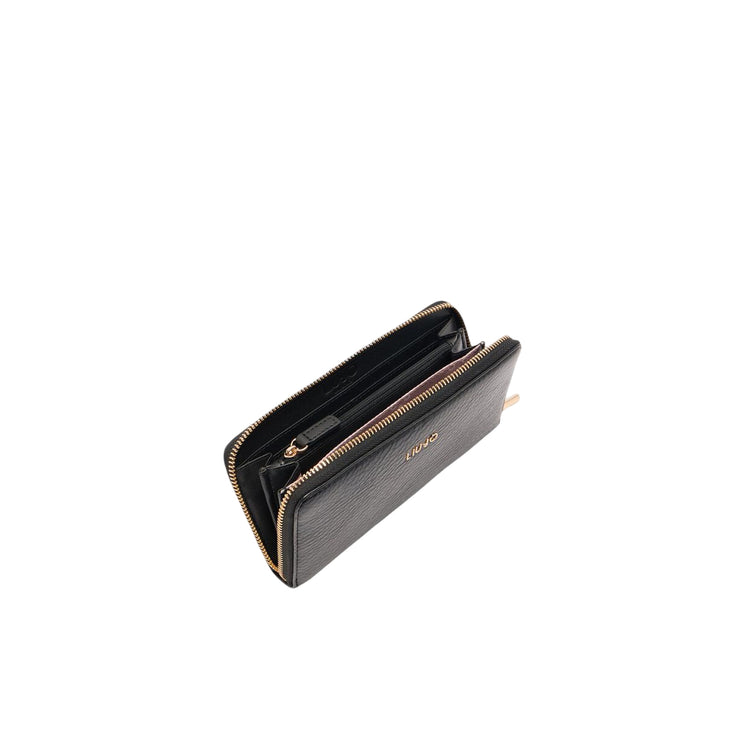 Portafoglio Donna grande zip around Nero interno