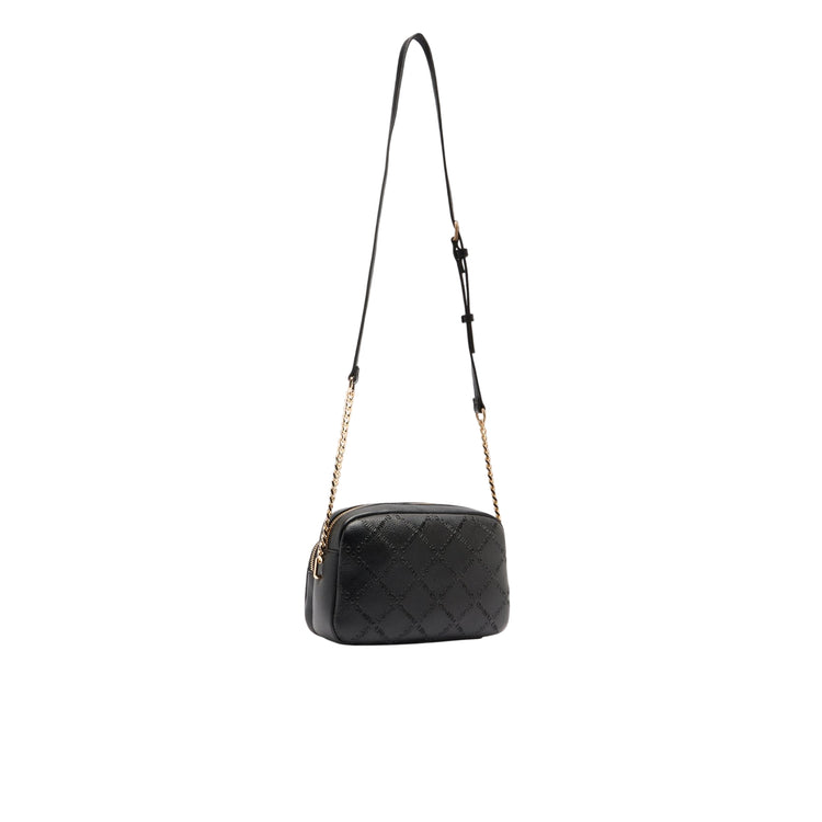 Borsa a tracolla media Donna con motivo rombi Nero reetro