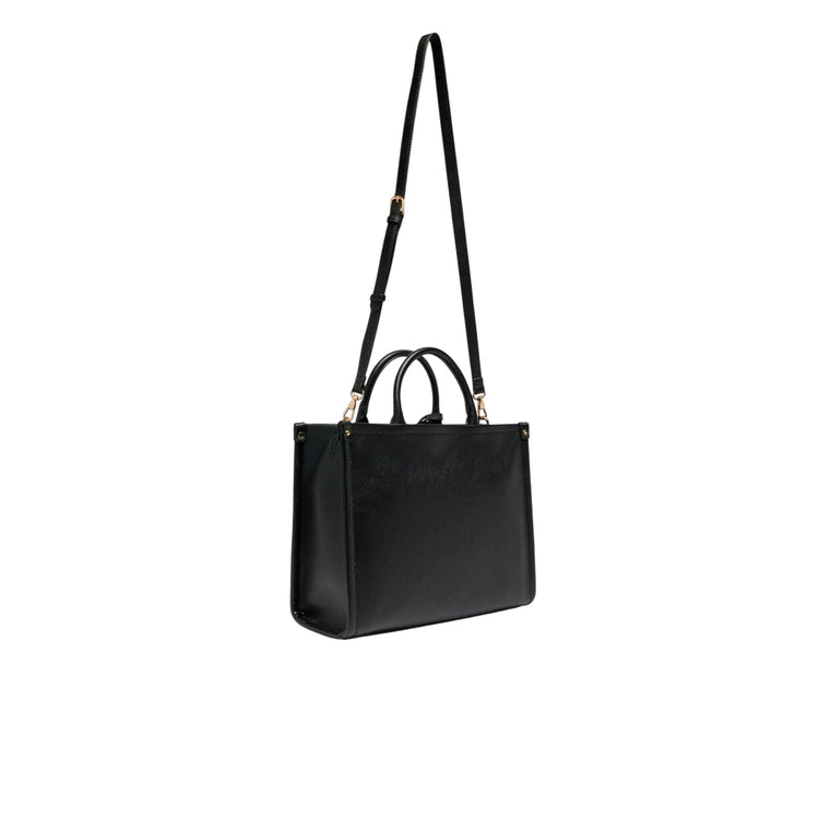 Borsa Donna media a mano con charm Nero retro con tracolla