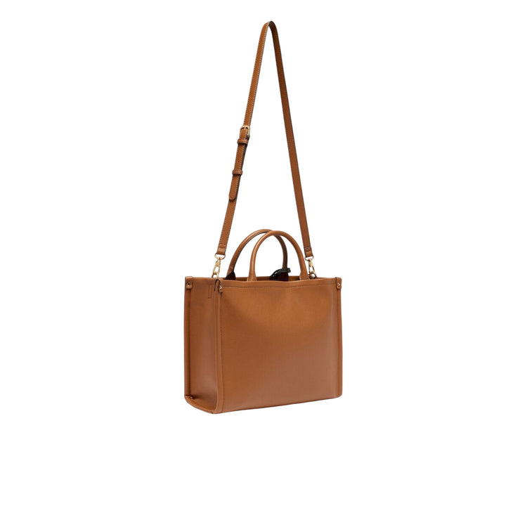 Borsa Donna media a mano con charm Marrone retro con tracolla
