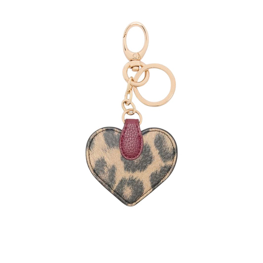 Portachiavi Donna con cuore animalier retro