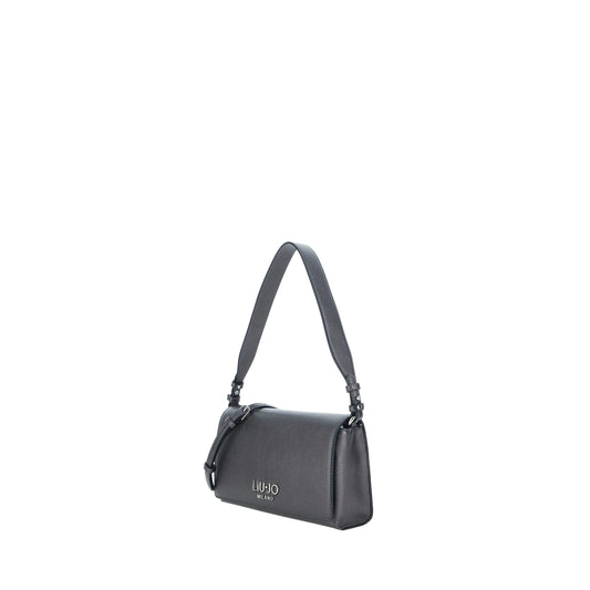 Borsa a spalla con logo Grigio