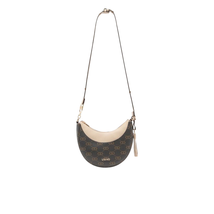 Borsa hobo media da donna con stampa logo