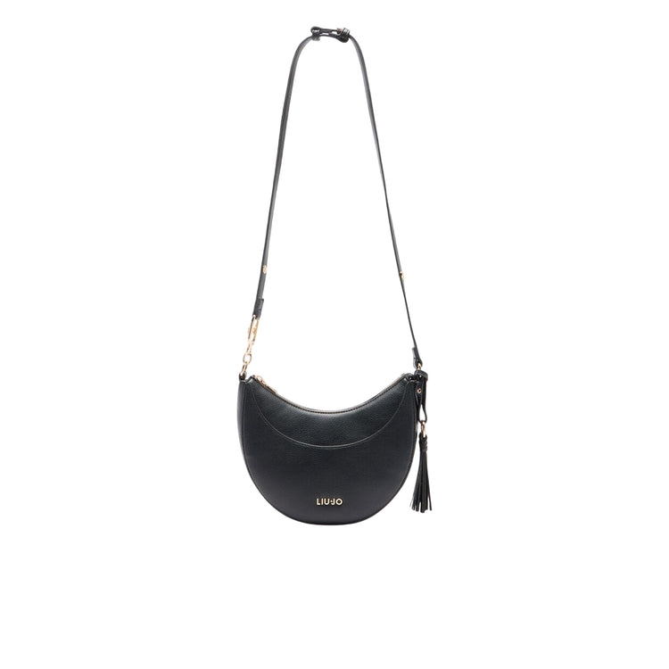 Borsa a spalla media da donna con charm Nero