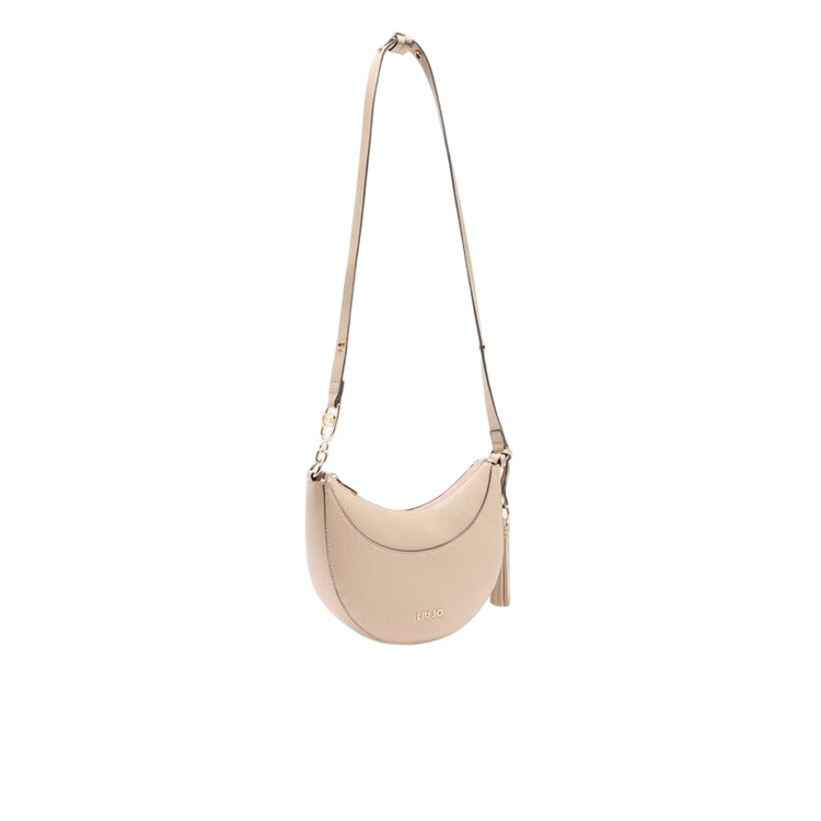 Borsa a spalla media da donna con charm Beige retro