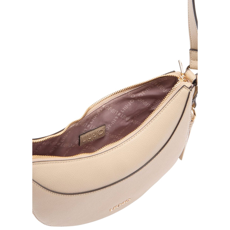 Borsa a spalla media da donna con charm Beige interno