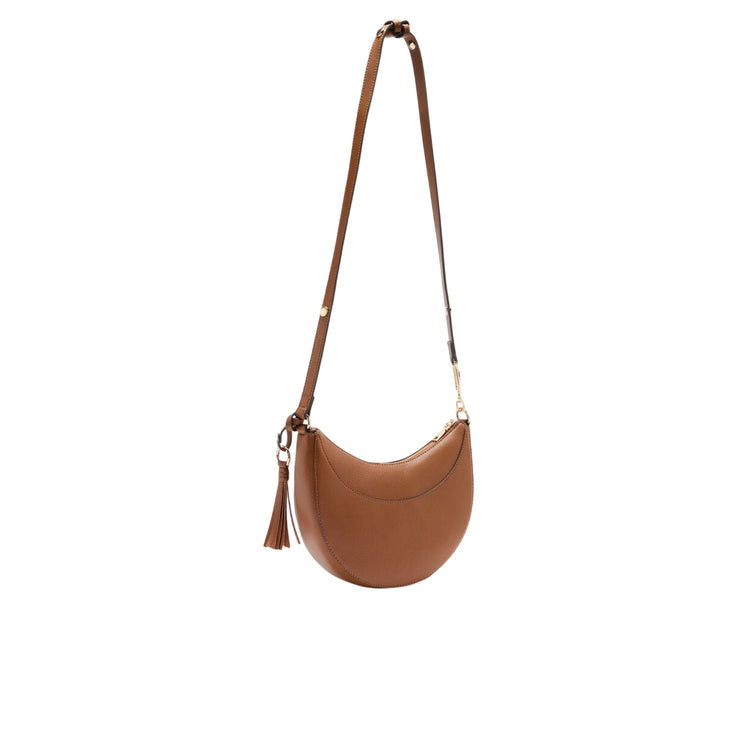 Borsa a spalla media da donna con charm Marrone retro