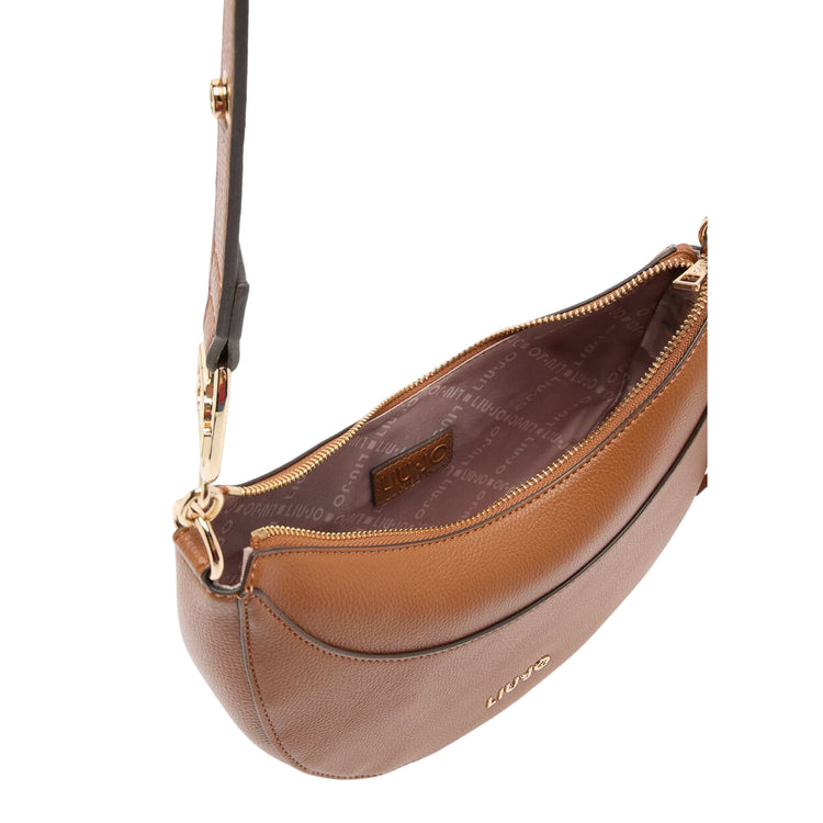 Borsa a spalla media da donna con charm Marrone interno