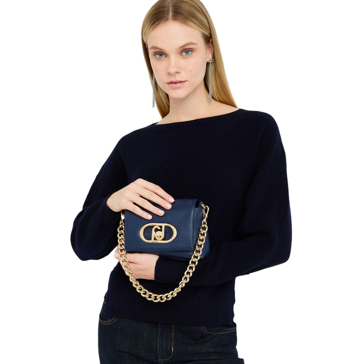 Borsa Donna LaPuffy piccola Blu su modeella