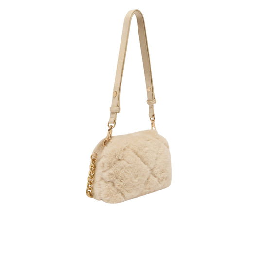 Borsa LaPuffy piccola in pelliccia Beige retro