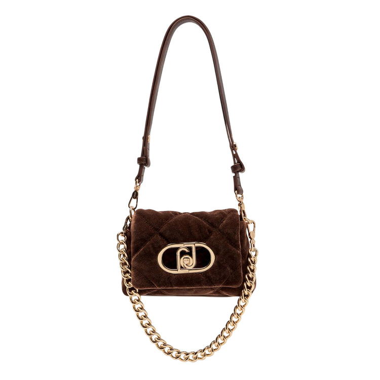 Borsa LaPuffy piccola in velluto marrone