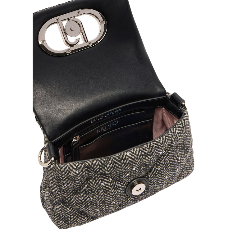 Borsa LaPuffy piccola in tessuto chevron interno