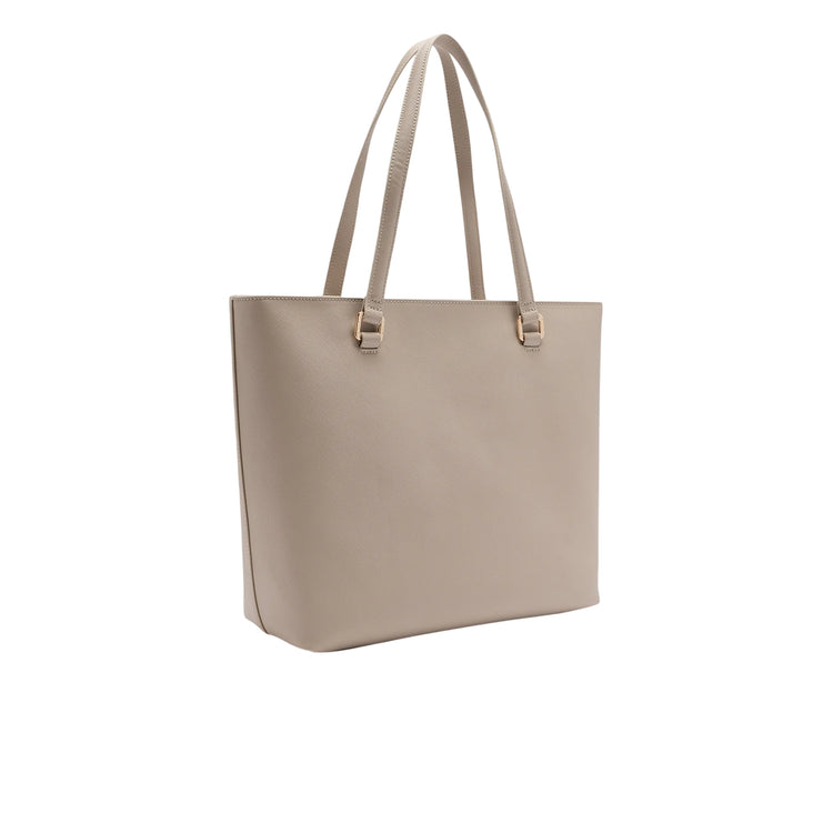 Borsa Shopping Donna con logo rilievo Beige retro