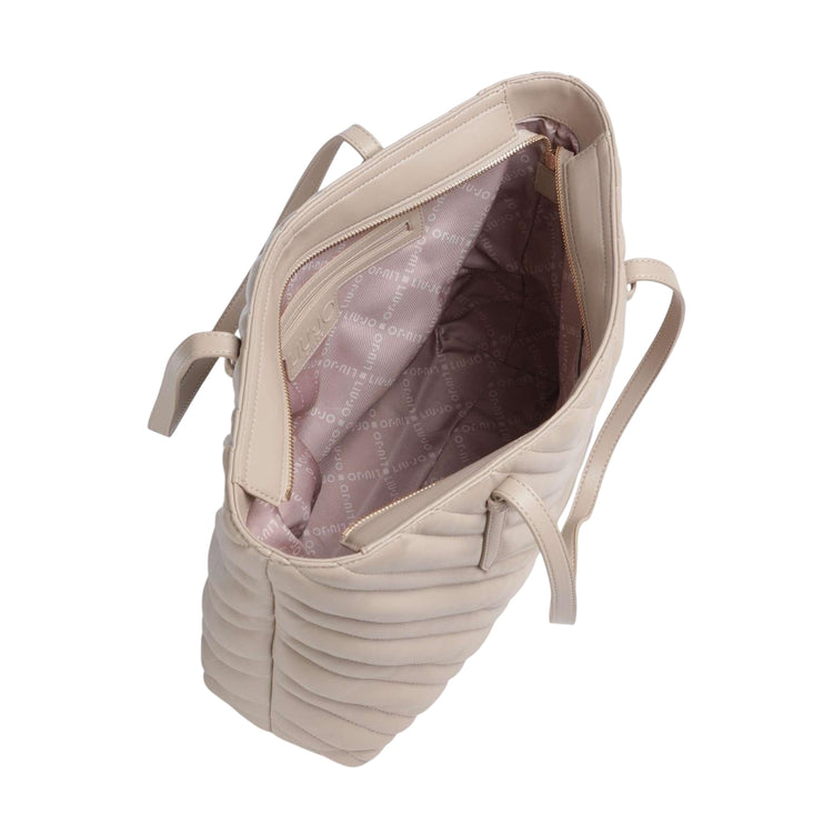 Borsa Donna Shopping grande matelassé beige interno