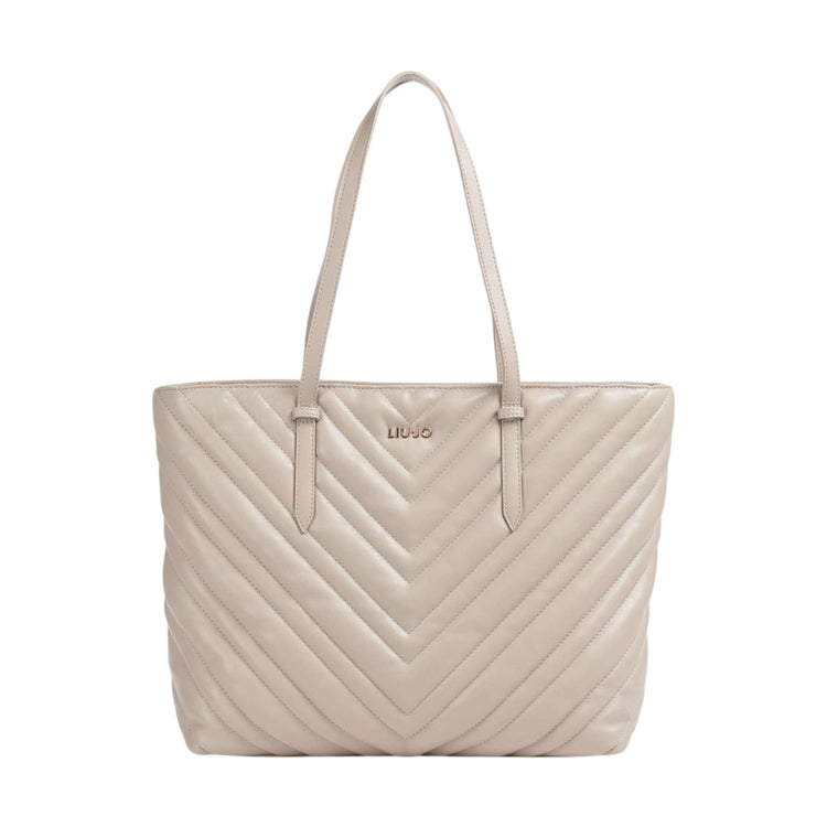 Borsa Donna Shopping grande matelassé beige