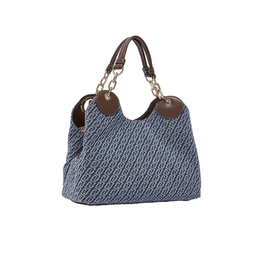Borsa stachel media Donna effetto denim logato
