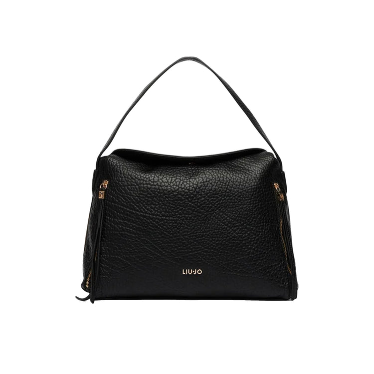 Borsa a spalla Donna con dettagli zip Nero